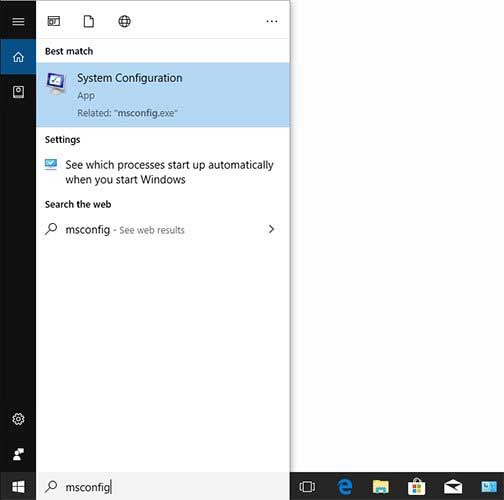 Bật Safe Mode Windows 10 bằng msconfig