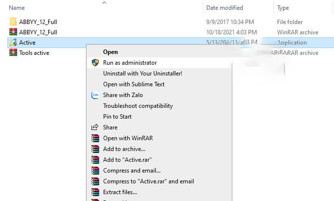 Chạy File Acitve bằng quyền Admin