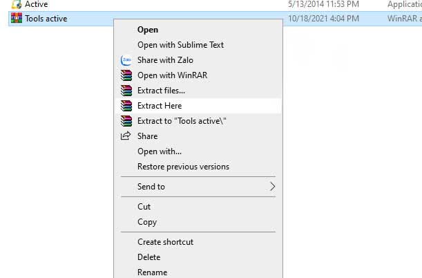 Giải nén File Tools Active