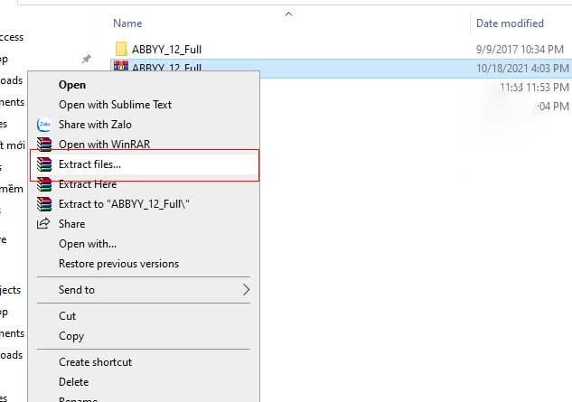 Giải nén File tải về bằng Winrar