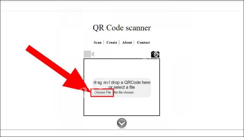 Nhấn Choose File để tải hình ảnh mã QR lên hệ thống