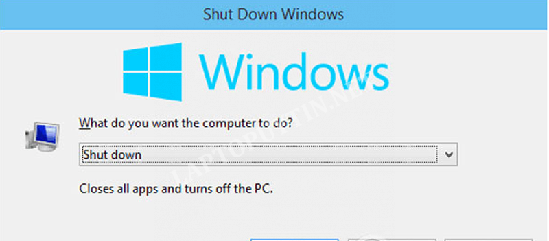 Mở hộp thoại Shutdown Windows