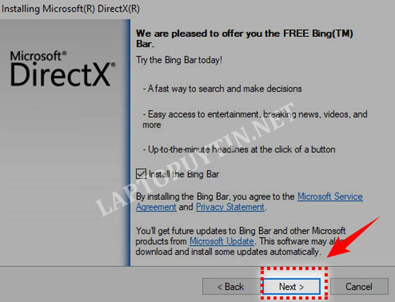 Cài đặt phiên bản DirectX mới nhất